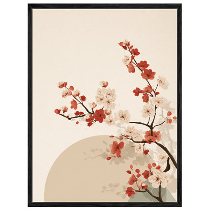 Kirschblütenzweig mit Sonne Leinwandbild