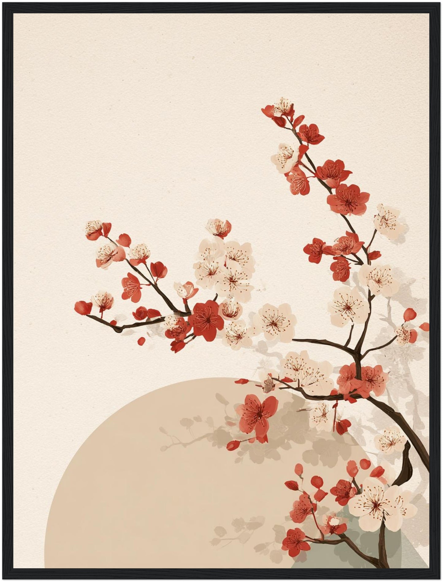 Kirschblütenzweig mit Sonne Poster