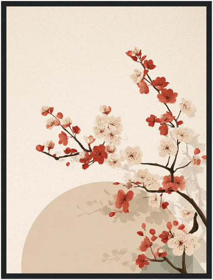 Kirschblütenzweig mit Sonne Poster