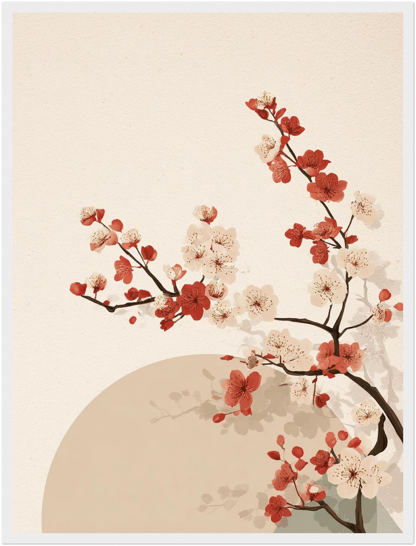 Kirschblütenzweig mit Sonne Poster