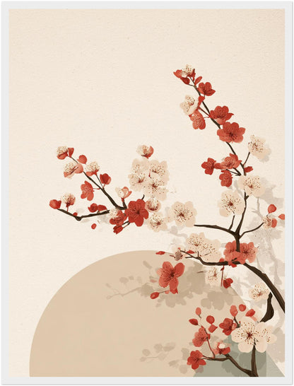 Kirschblütenzweig mit Sonne Poster