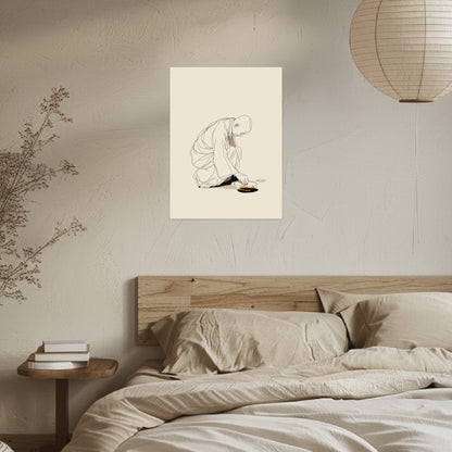 Kniender Mönch mit Schlüssel Poster