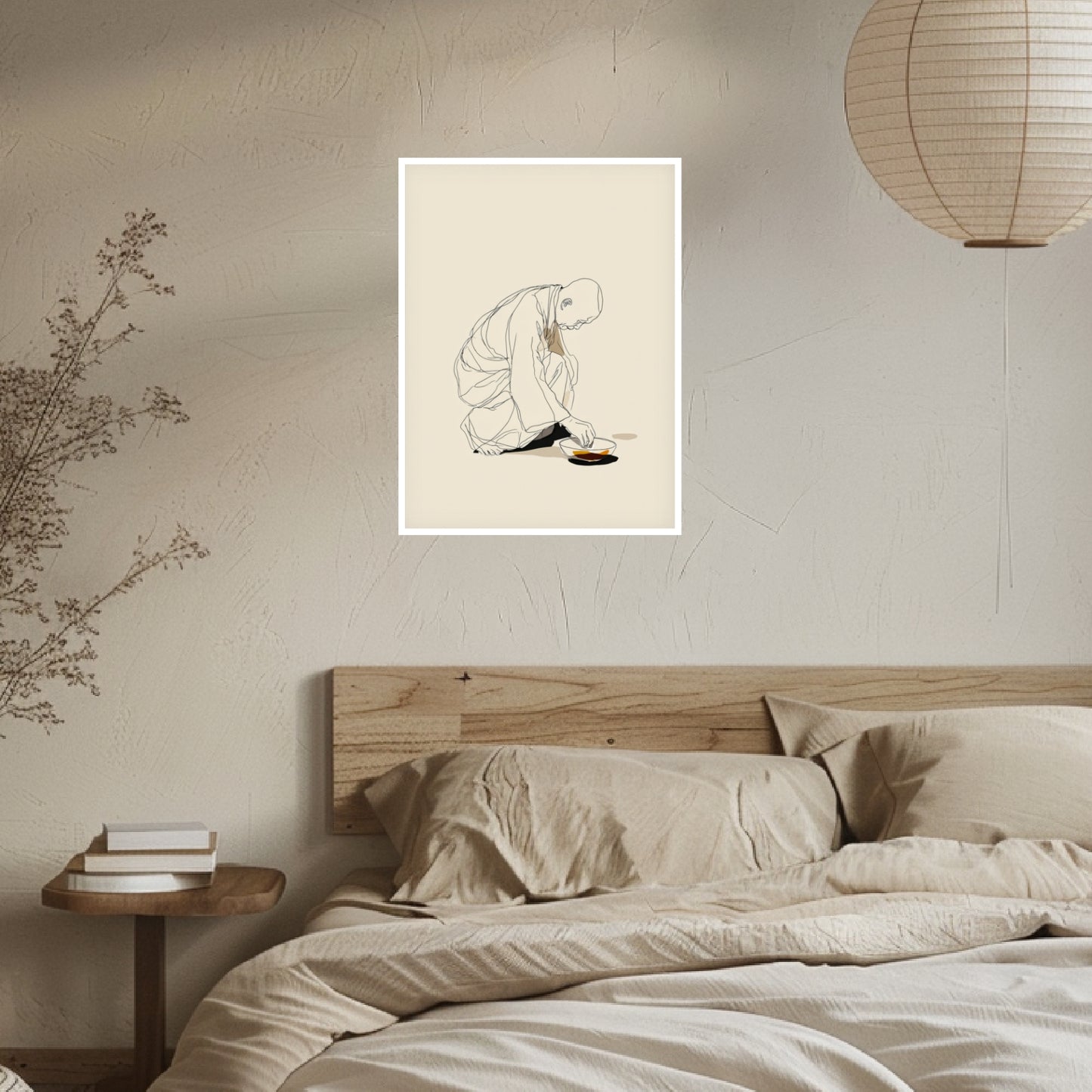 Kniender Mönch mit Schlüssel Poster