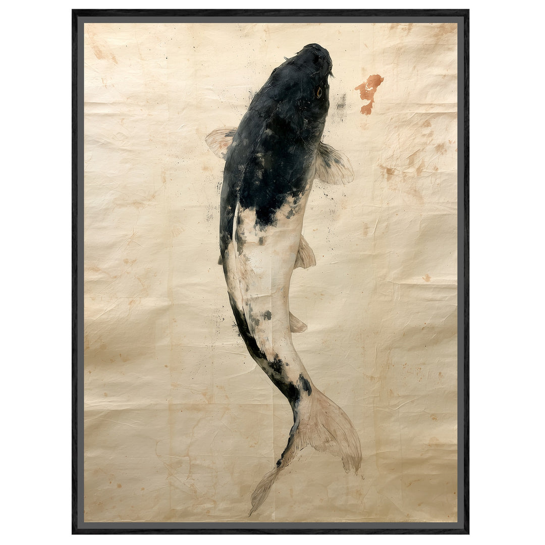 Schwarzer Koi im Fluss Leinwandbild – Leinwandbild