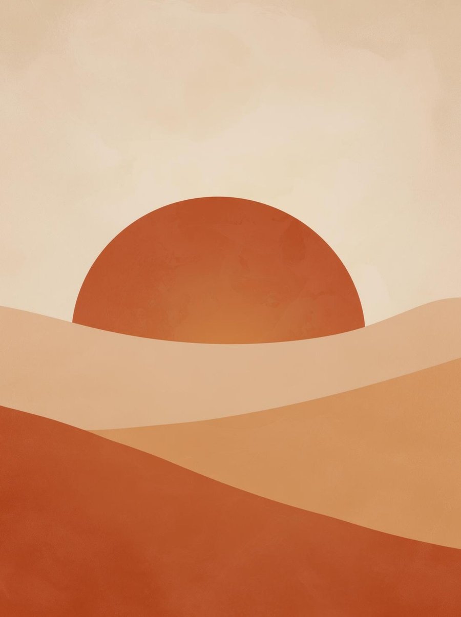 Sonnenaufgang über Dünen als Japandi Leinwandbild