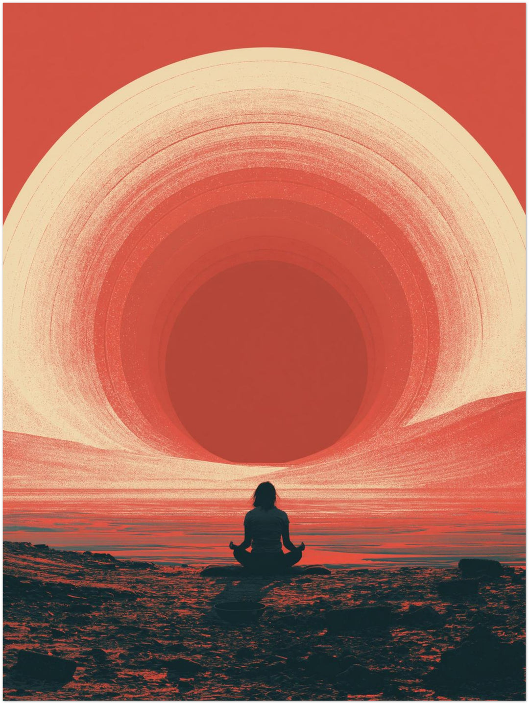 Meditation am roten Horizont Poster – Ohne Rahmen – Produktfoto