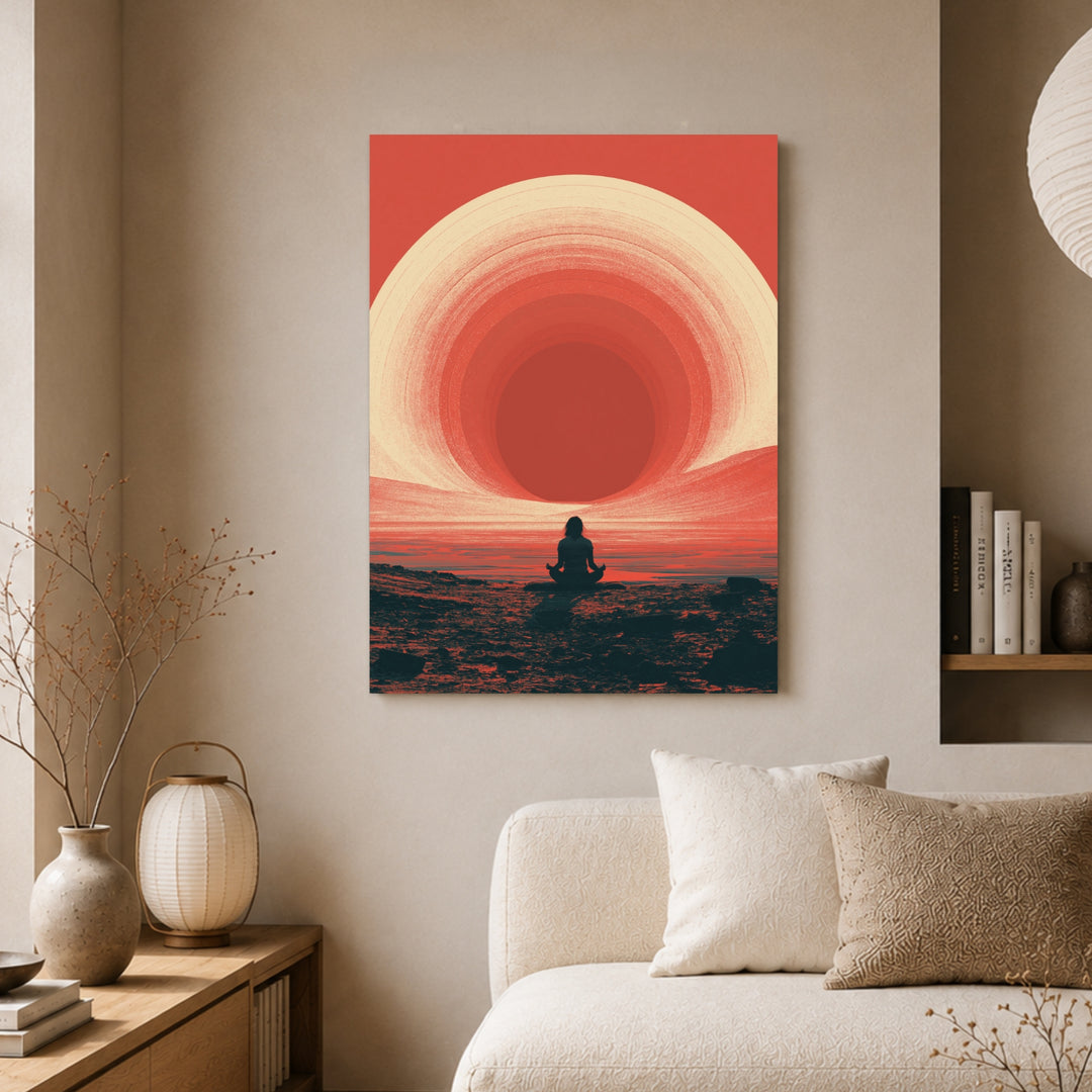 Meditation am roten Horizont Poster – Ohne Rahmen – Produktfoto