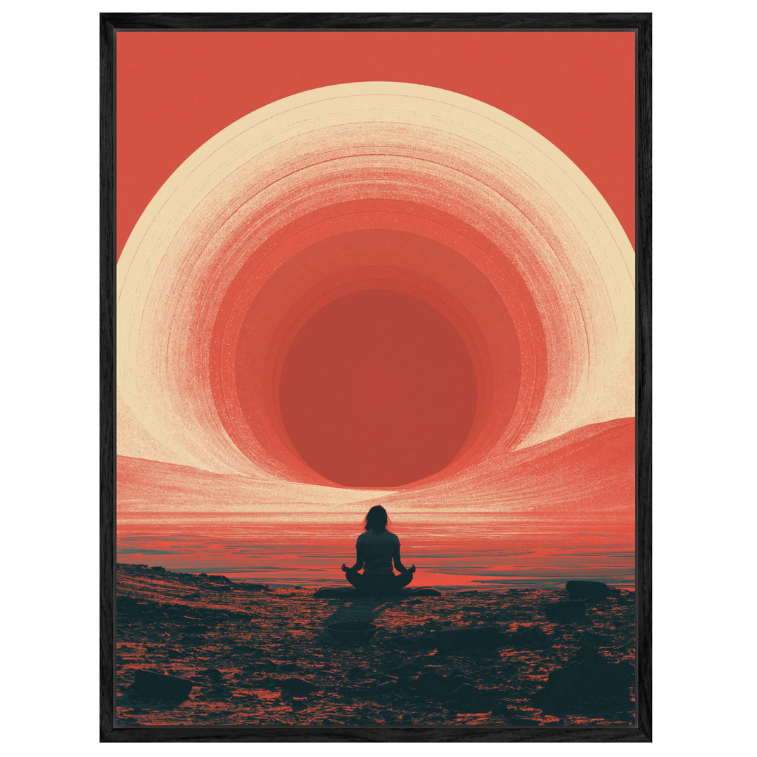 Meditation am roten Horizont Leinwandbild – Leinwandbild