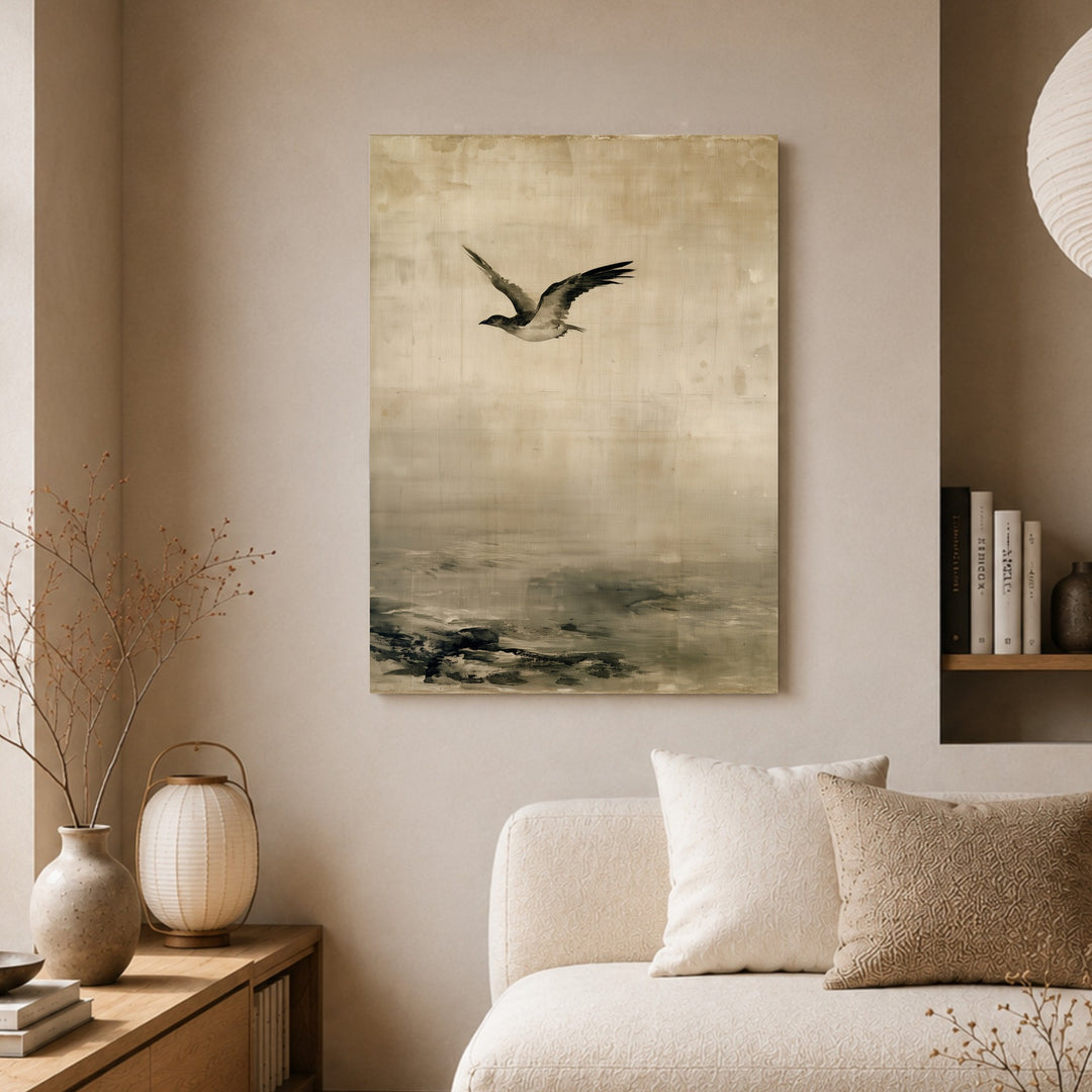 Möwe über stilles Wasser Poster – Ohne Rahmen – Produktfoto