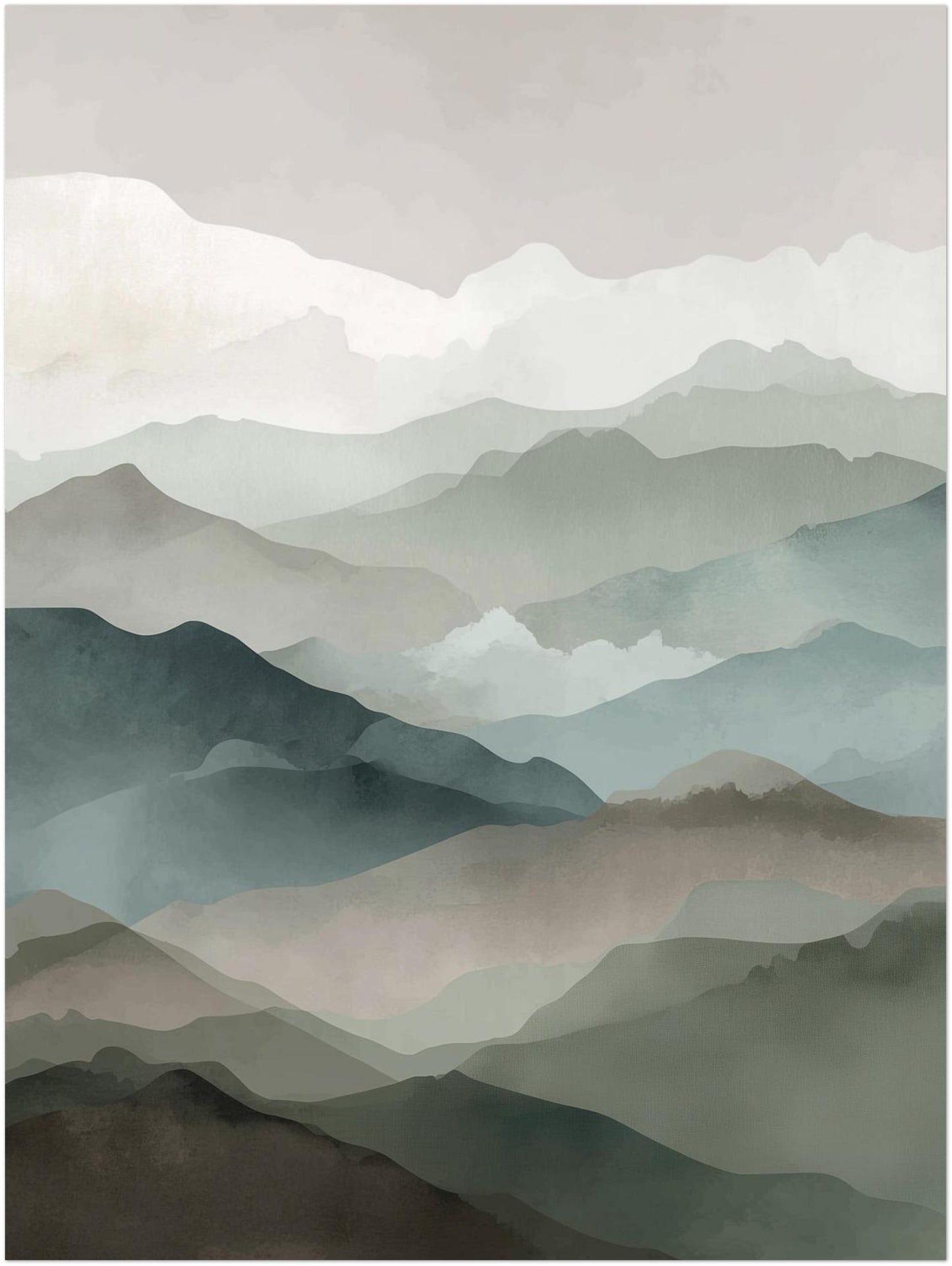 Nebelige Berghorizonte Poster