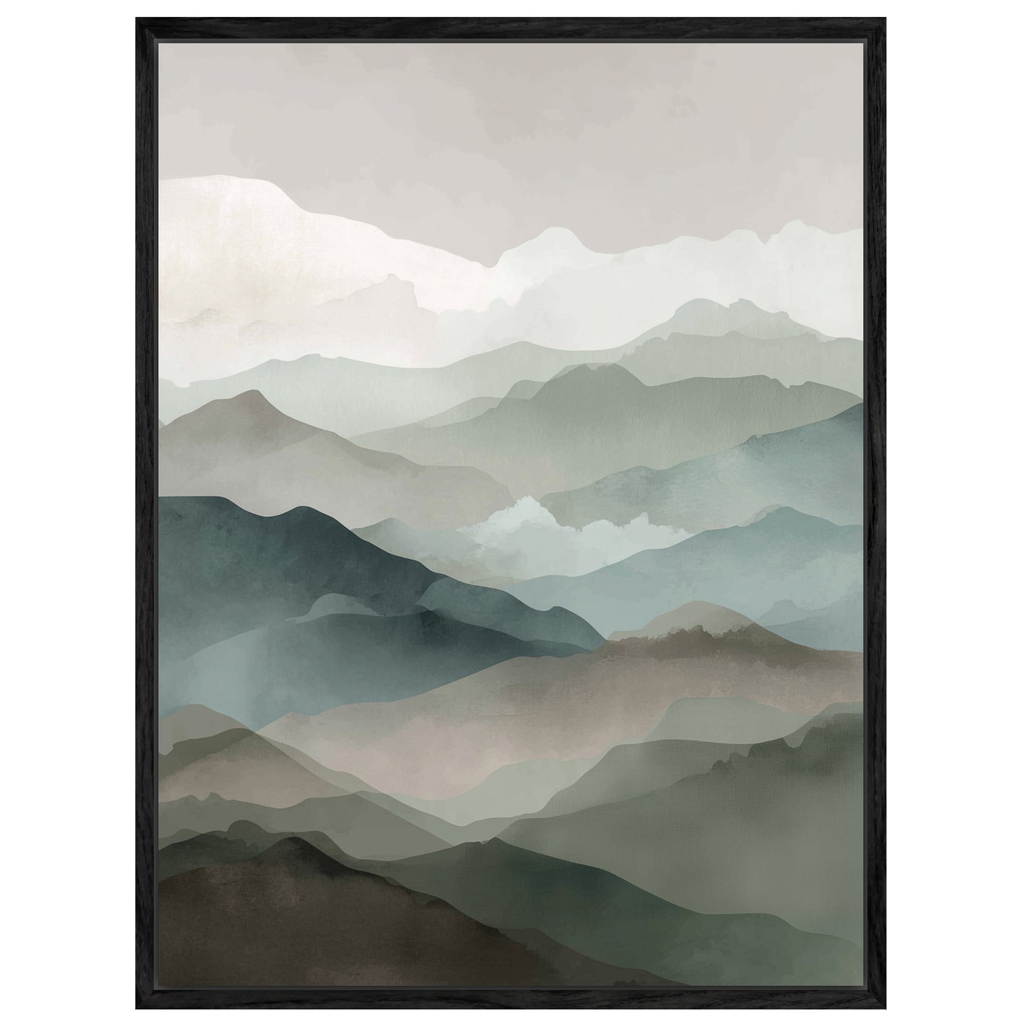 Nebelige Berghorizonte Leinwandbild