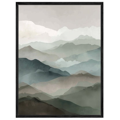 Nebelige Berghorizonte Leinwandbild