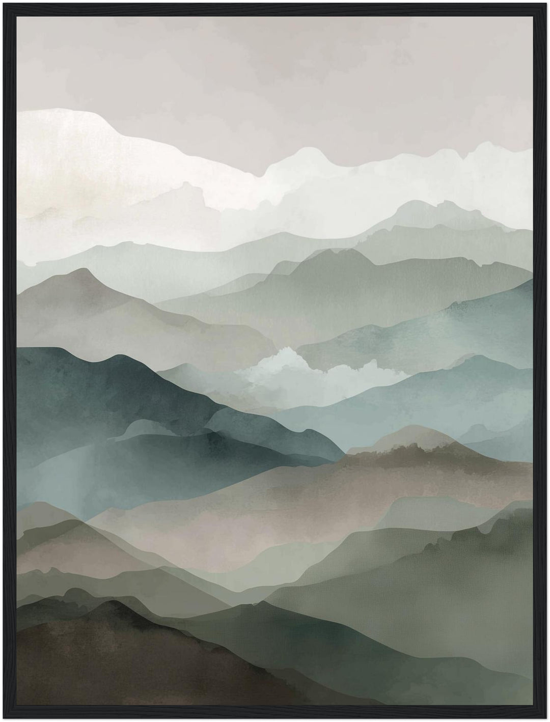 Nebelige Berghorizonte Poster Japandi – mattes Kunstdruck-Papier – Ansicht 5