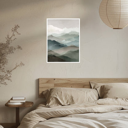 Nebelige Berghorizonte Poster