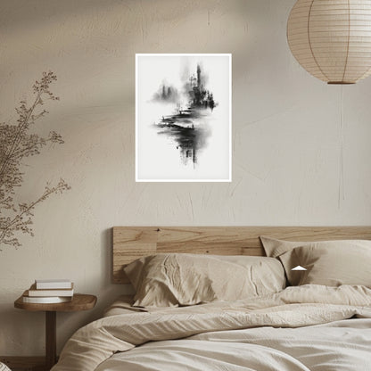 Bergdorf im Nebel Poster