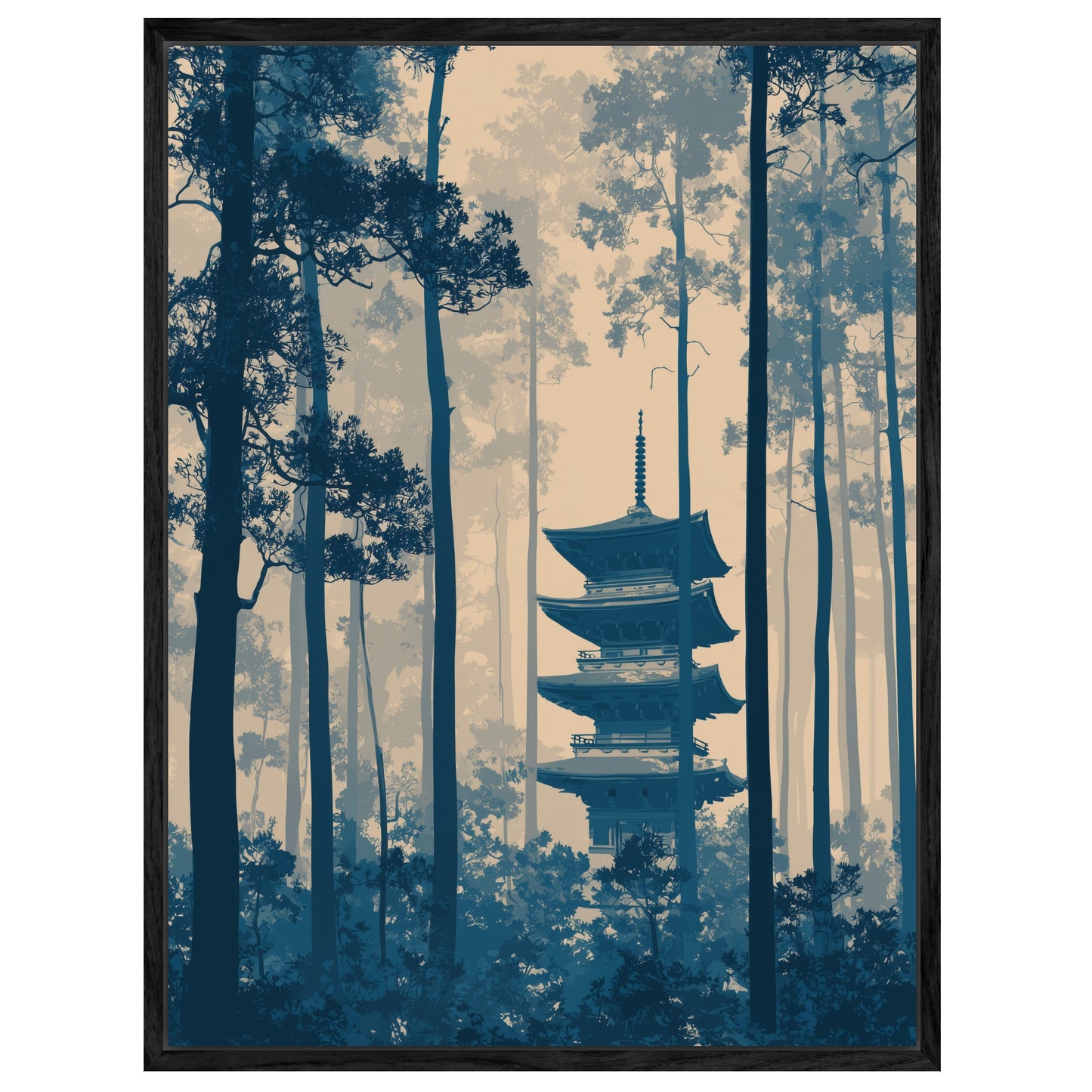 Pagode im Wald Leinwandbild