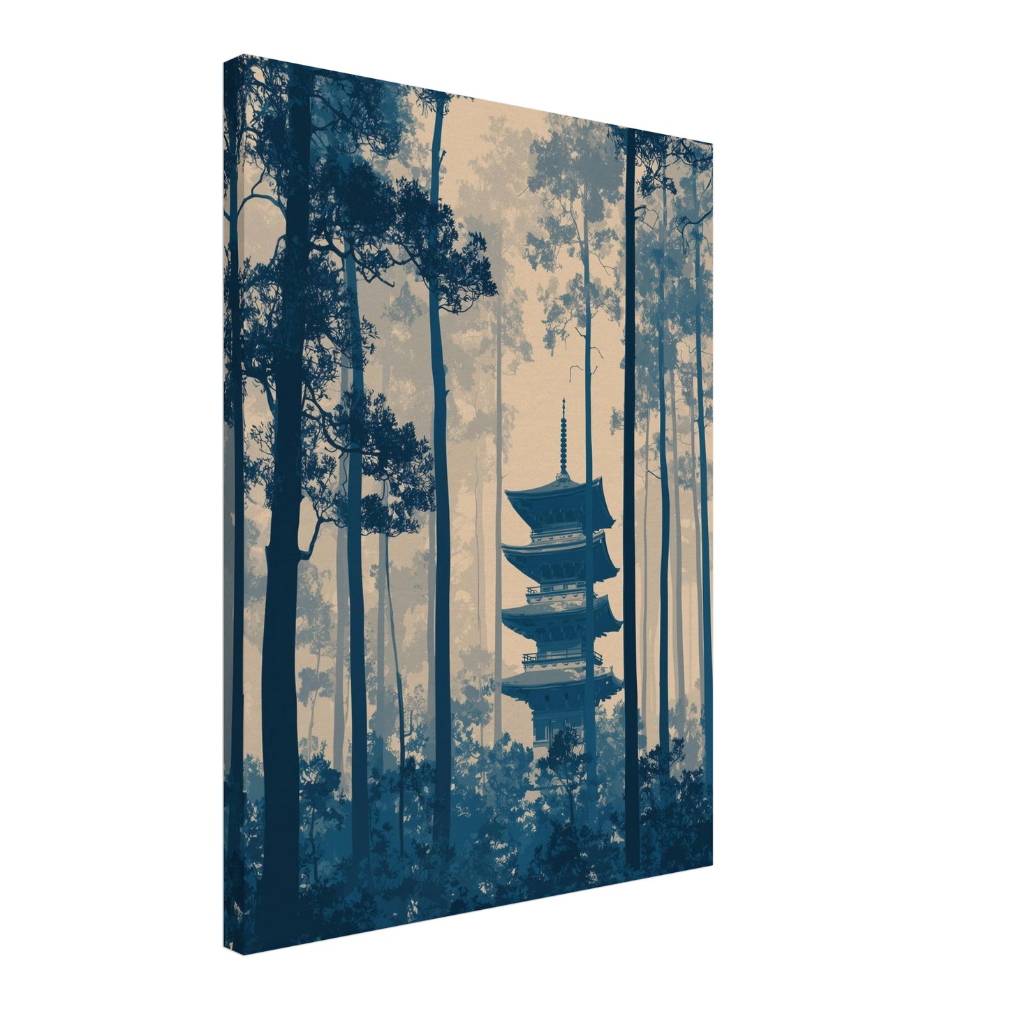 Pagode im Wald Leinwandbild