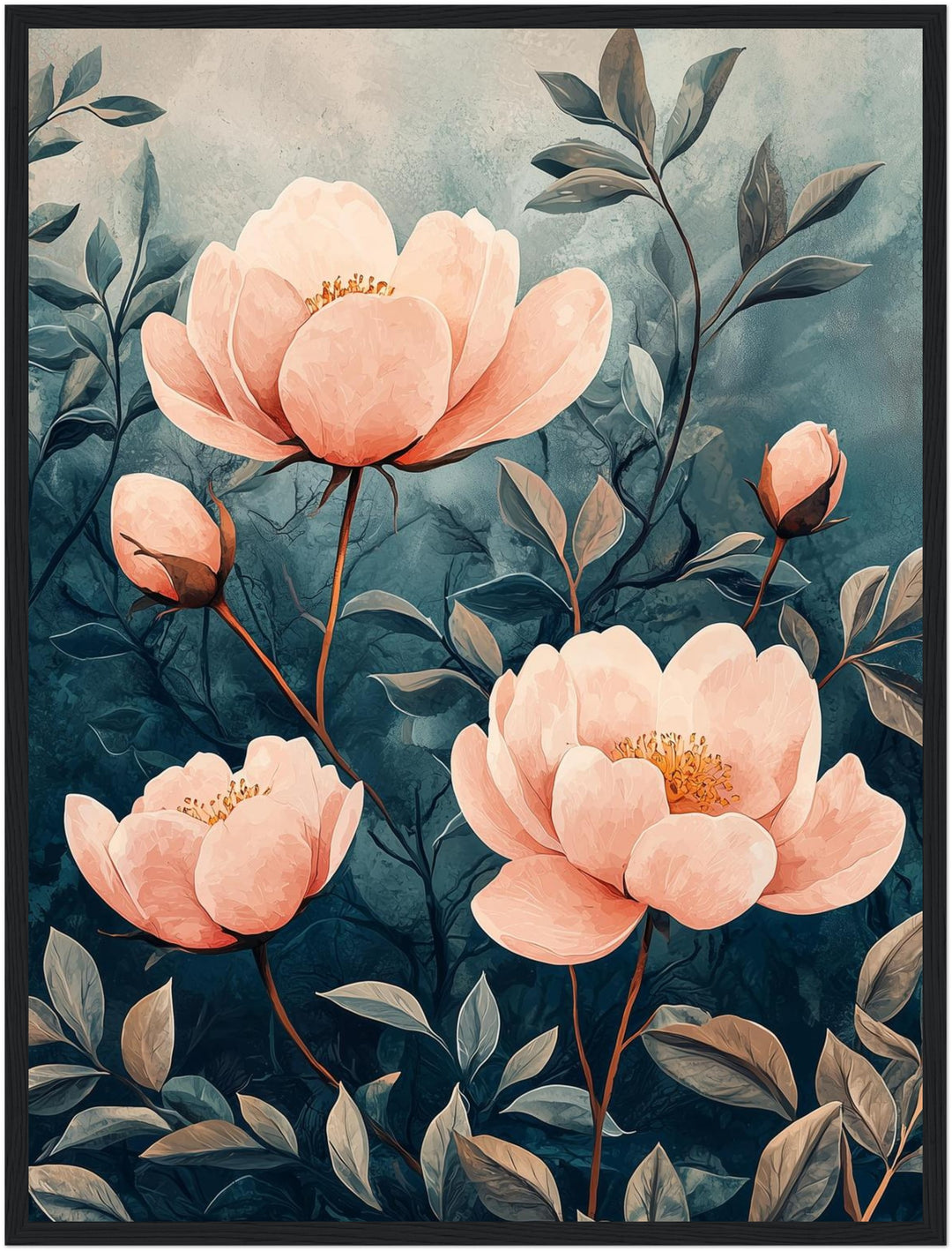 Pfingstrosen im Aquarell Poster Japandi – mattes Kunstdruck-Papier – Ansicht 5