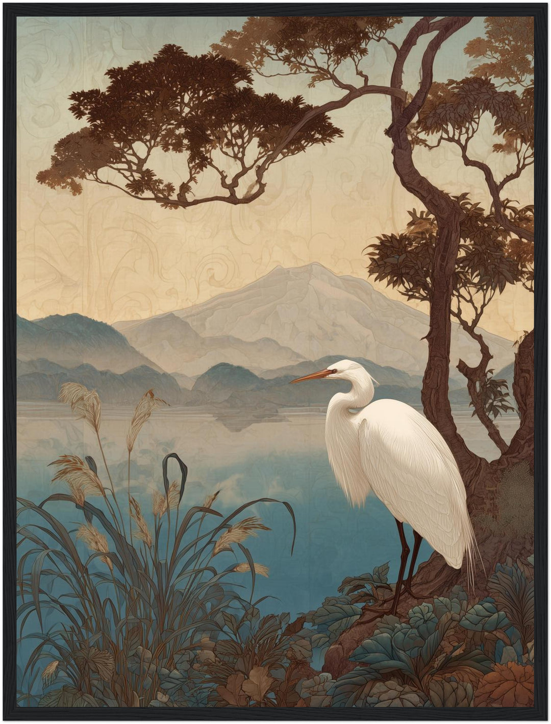 Reiher am See Poster Japandi – mattes Kunstdruck-Papier – Ansicht 5