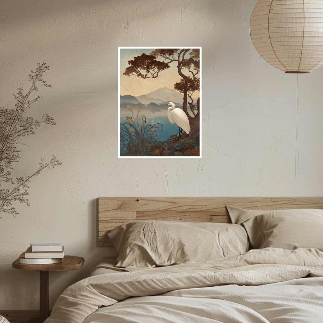 Reiher am See Poster Japandi – mattes Kunstdruck-Papier – Ansicht 4