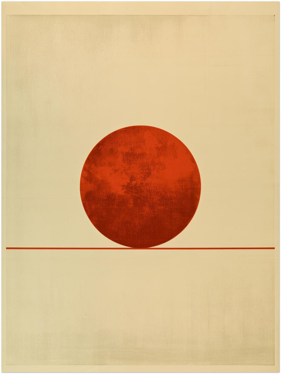 Roter Kreis am Horizont Poster – Zimmerszene