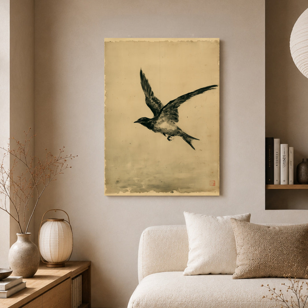 Schwalbe im freien Flug Poster – Ohne Rahmen – Produktfoto