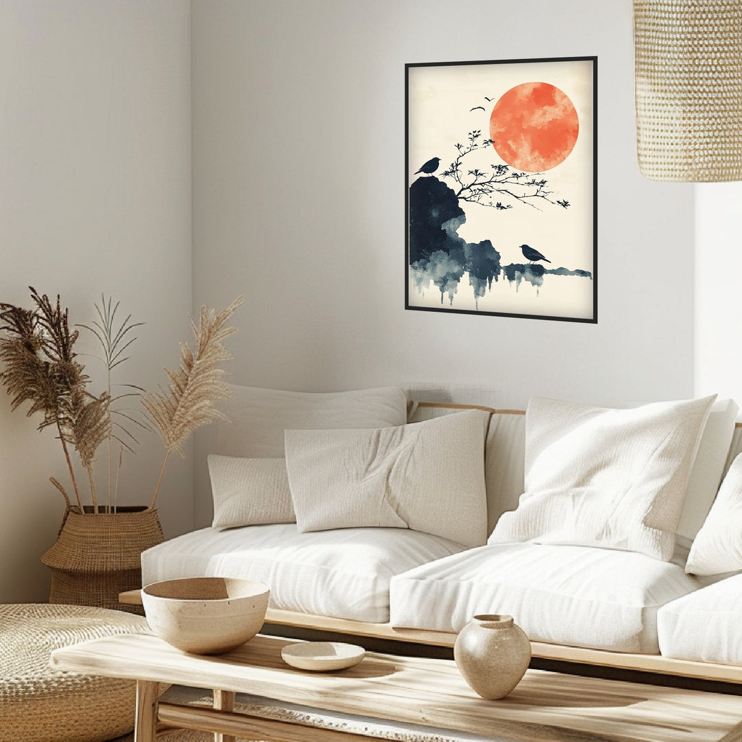 Sonnenaufgang über der Stille Poster Japandi – mattes Kunstdruck-Papier – Ansicht 5