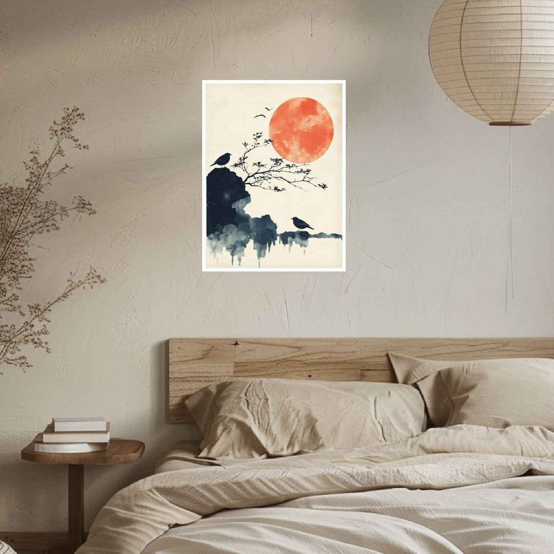 Sonnenaufgang über der Stille Poster Japandi – mattes Kunstdruck-Papier – Ansicht 6