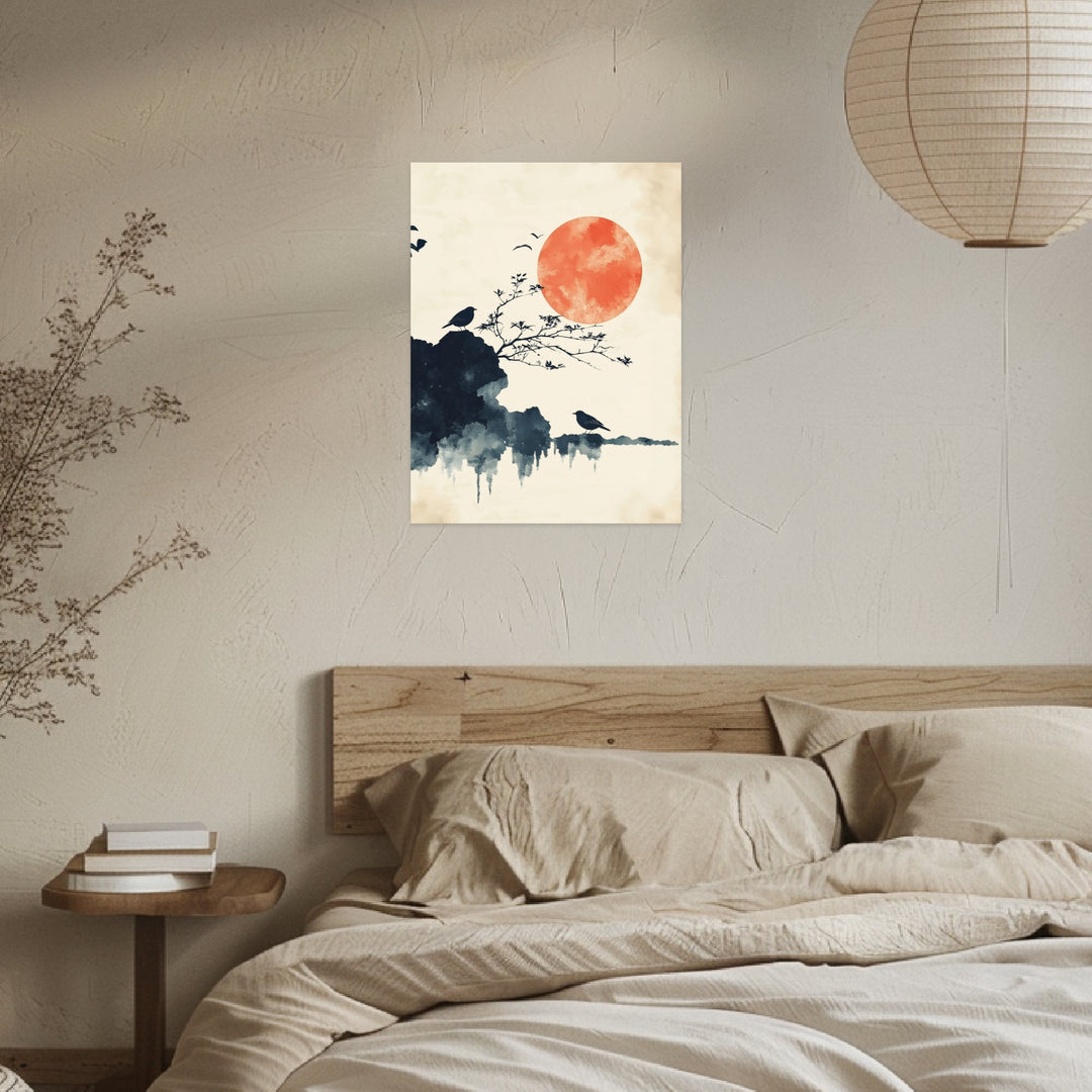 Sonnenaufgang über der Stille Poster Japandi – mattes Kunstdruck-Papier – Ansicht 3