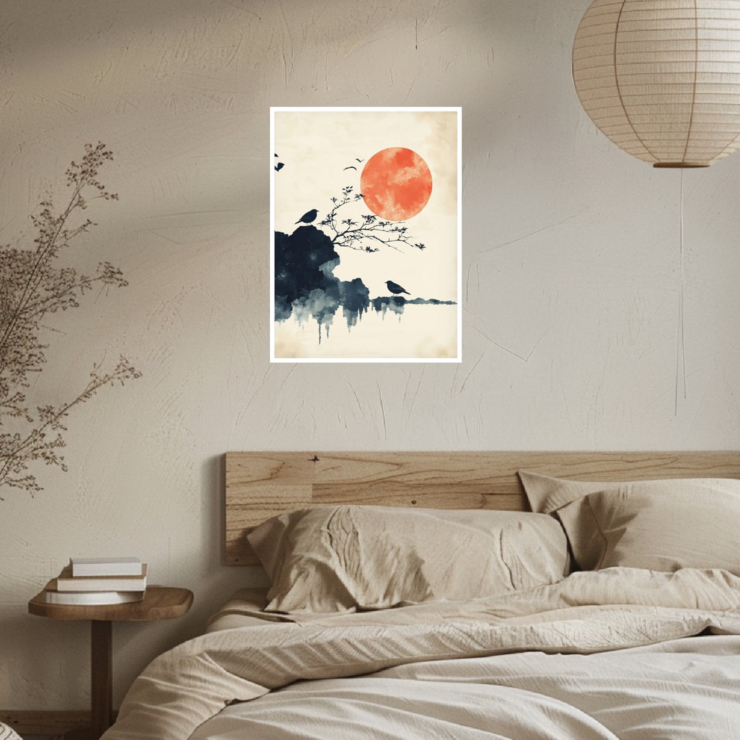 Sonnenaufgang über der Stille Poster Japandi – mattes Kunstdruck-Papier – Ansicht 4