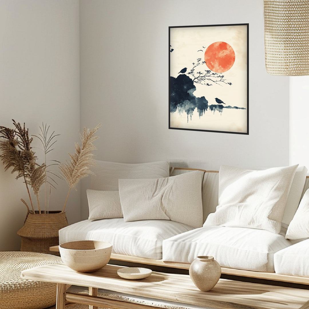 Sonnenaufgang über der Stille Poster Japandi – mattes Kunstdruck-Papier – Ansicht 2