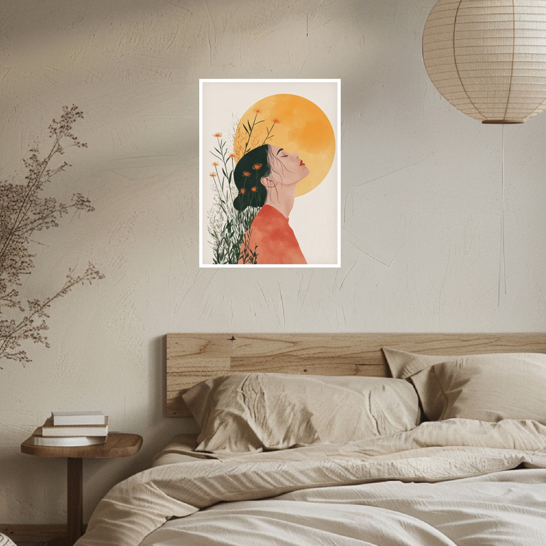 Sonnenblumenklang Poster Japandi – mattes Kunstdruck-Papier – Ansicht 4