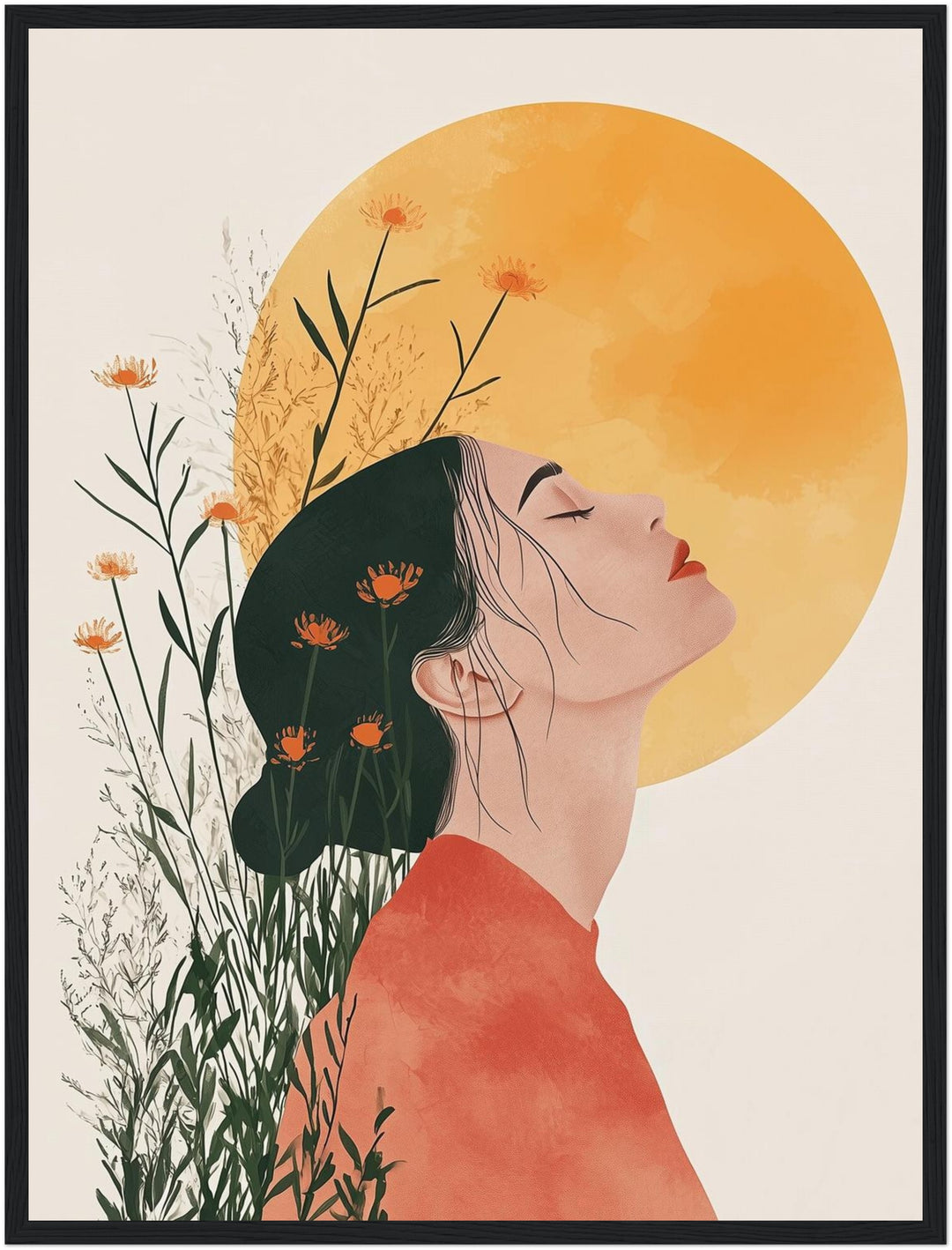Sonnenblumenklang Poster Japandi – mattes Kunstdruck-Papier – Ansicht 5