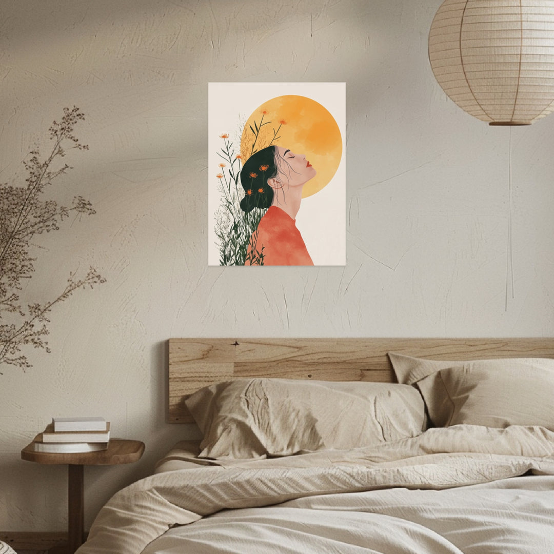 Sonnenblumenklang Poster Japandi – mattes Kunstdruck-Papier – Ansicht 3