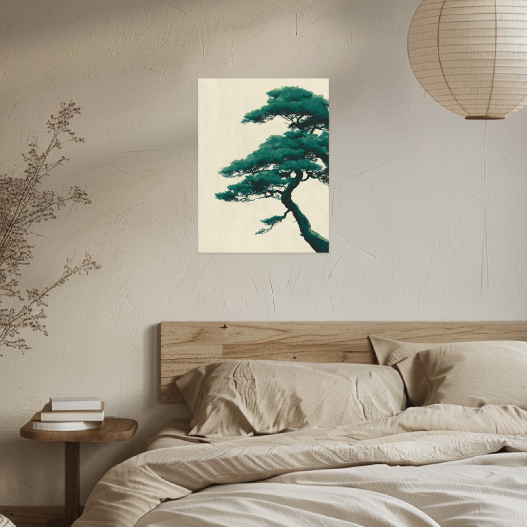 Stille Kiefer Leinwandbild abstrakt – Leinwand auf Holzrahmen – Ansicht 3