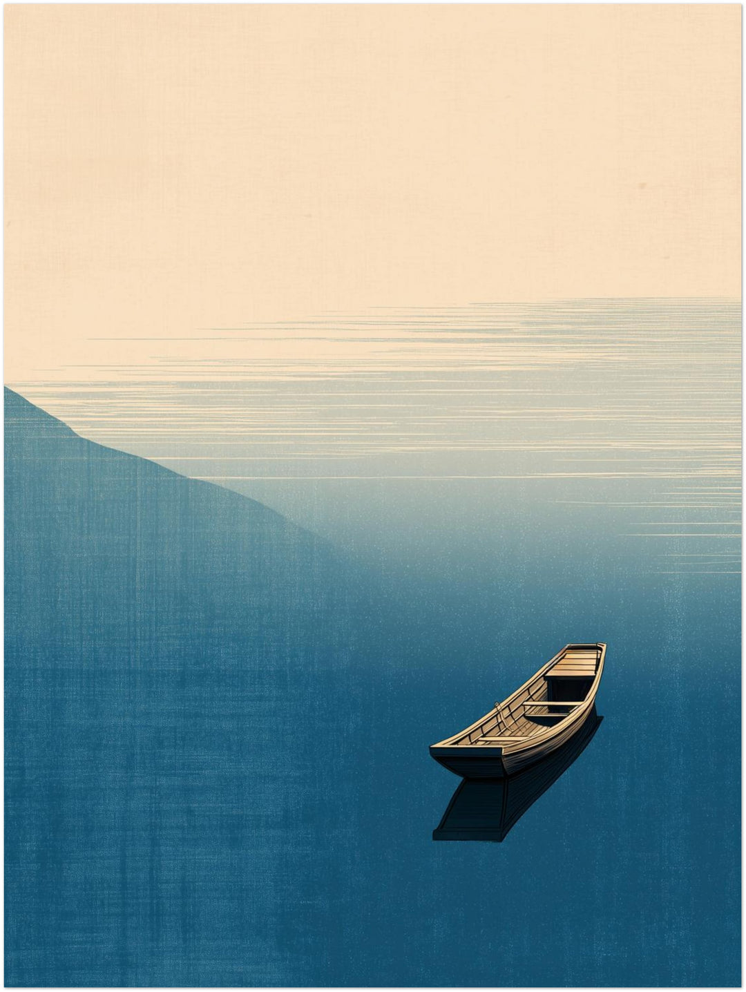 Stilles Boot auf Wasser abstrakt – Wandkunst