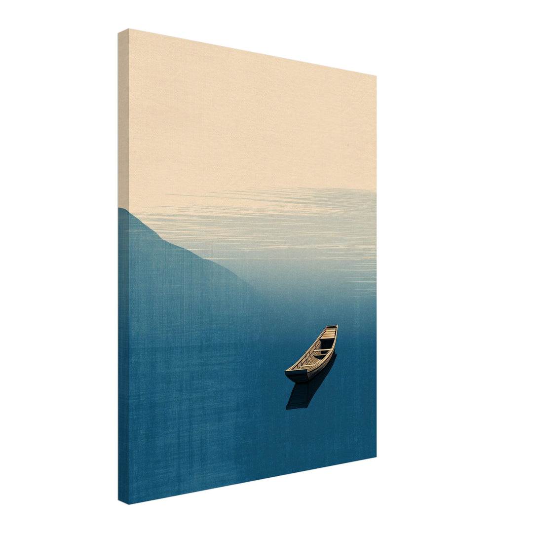 Stilles Boot auf Wasser Leinwandbild abstrakt – Leinwand auf Holzrahmen – Ansicht 2
