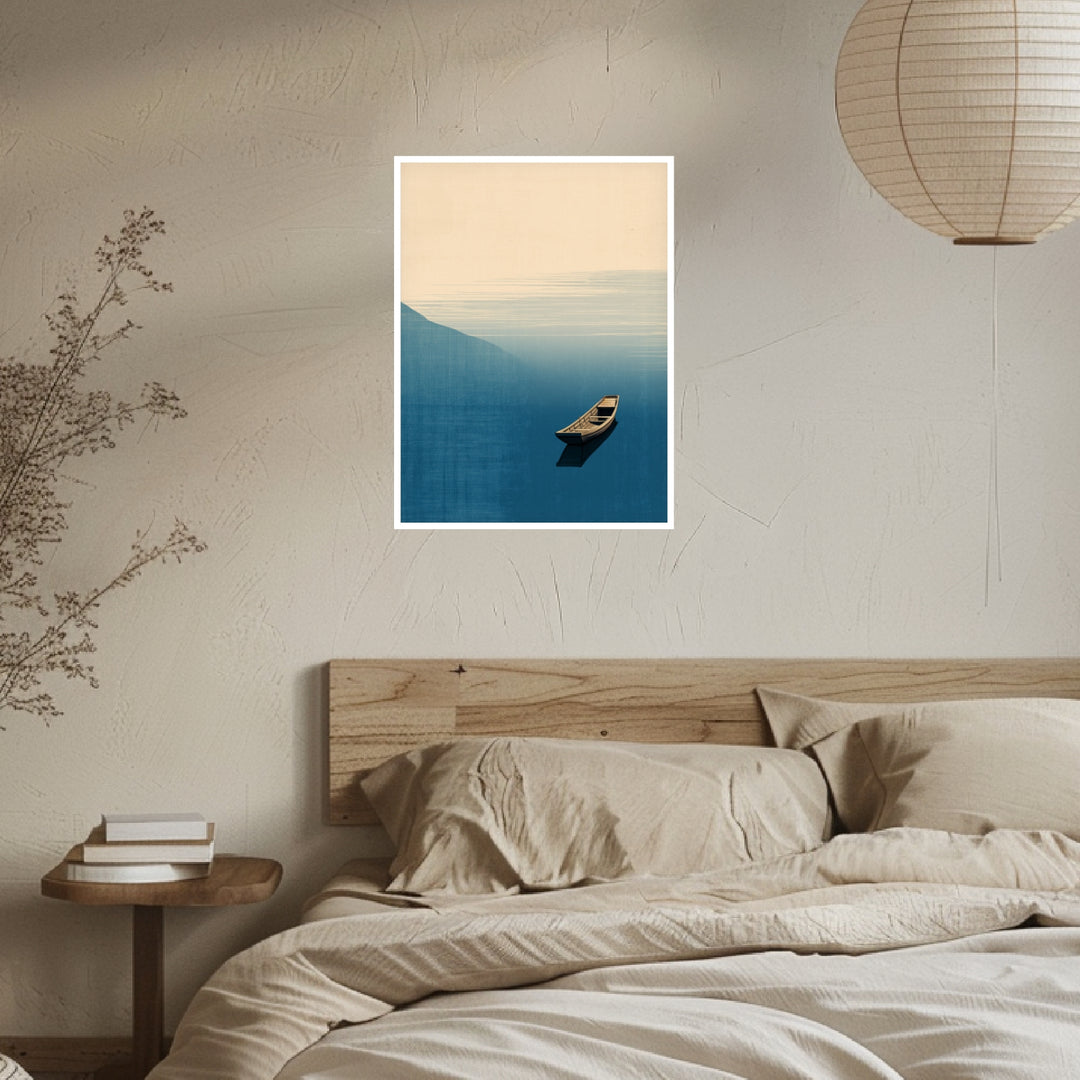 Stilles Boot auf Wasser Poster abstrakt – mattes Kunstdruck-Papier – Ansicht 4