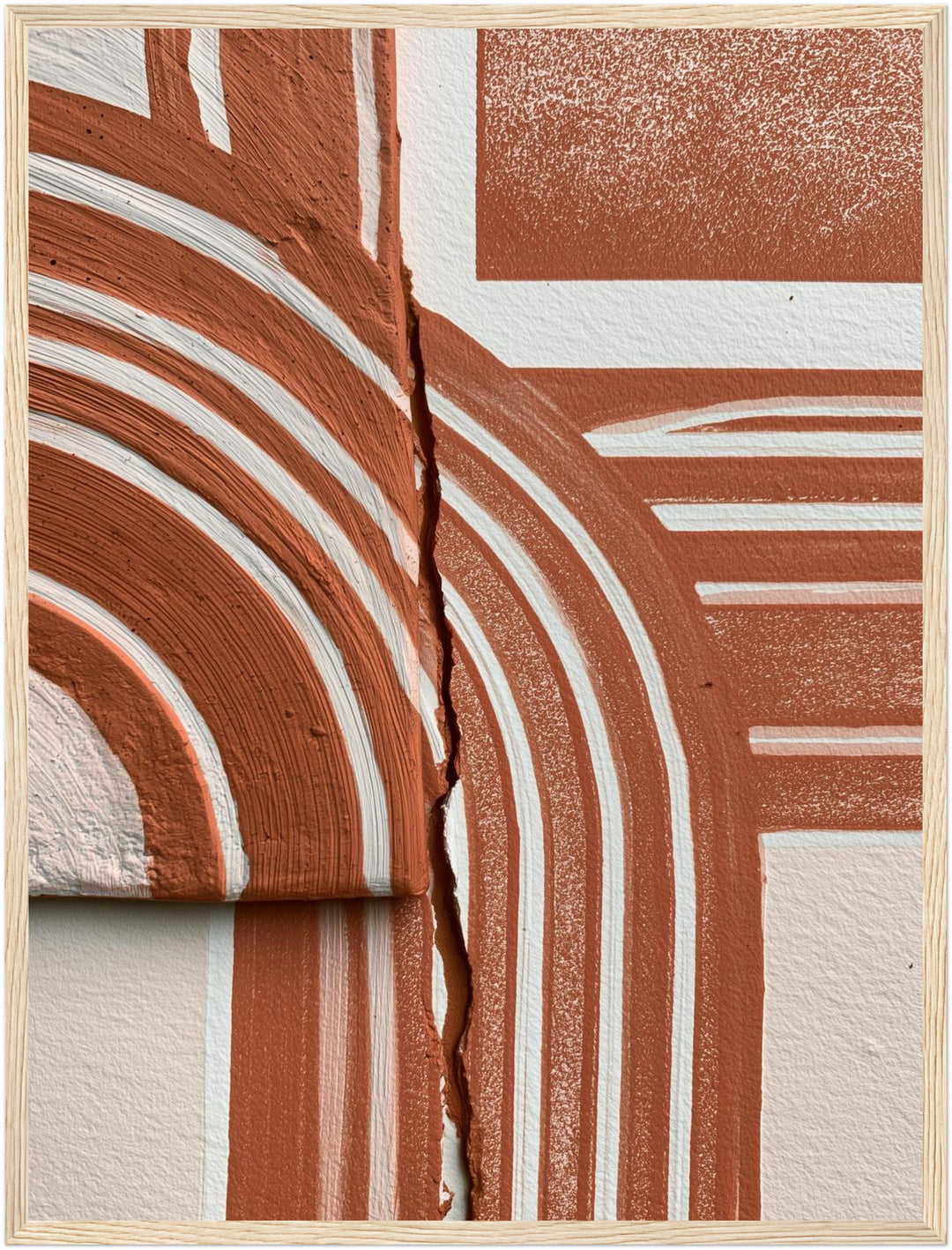 Terrakotta Bogen Dualität Poster – Holz natur Rahmen – Produktfoto