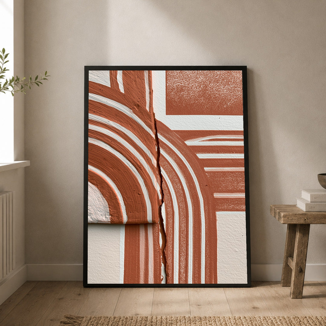 Terrakotta Bogen Dualität Poster – Schwarzer Rahmen – Produktfoto