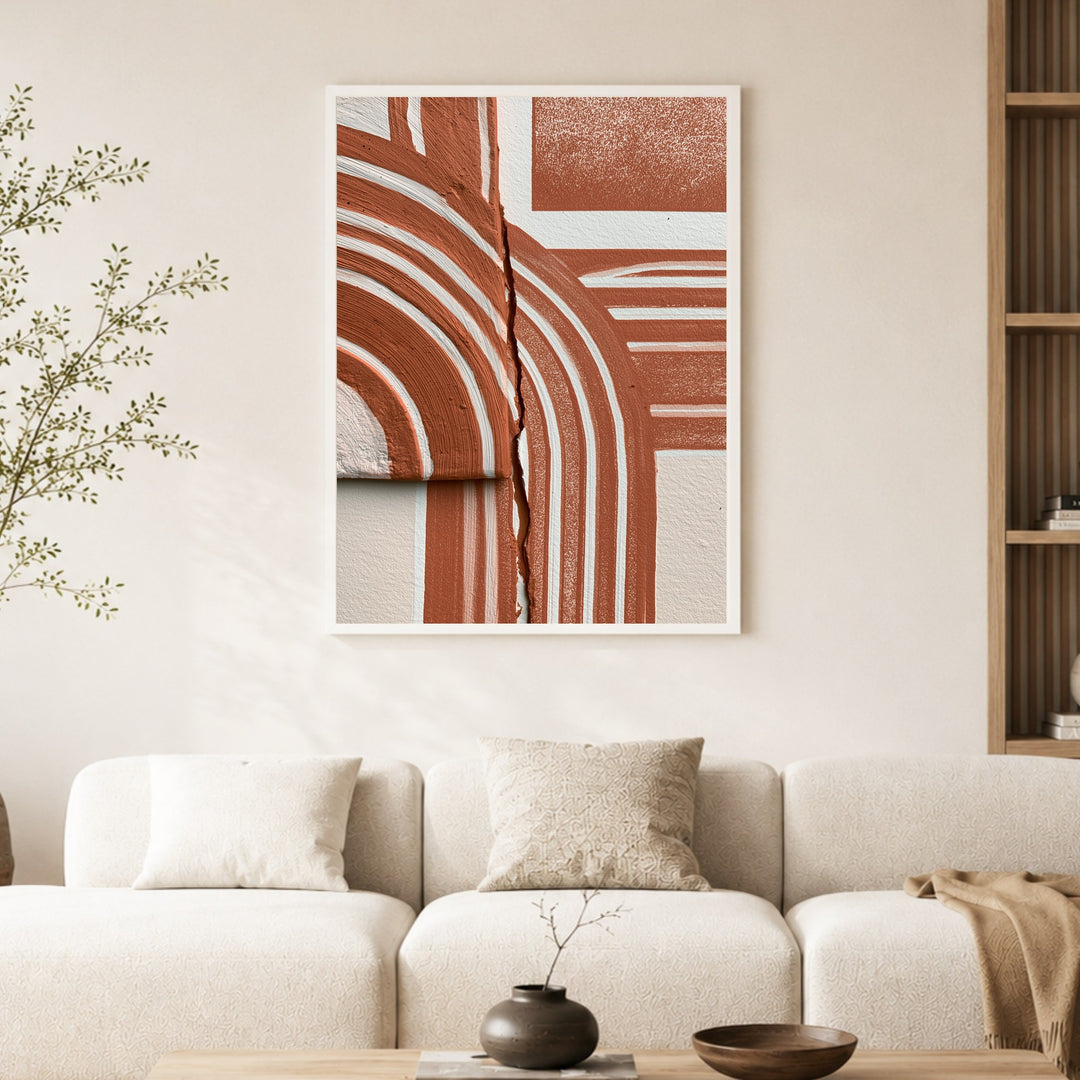 Terrakotta Bogen Dualität Poster – Weißer Rahmen – Produktfoto