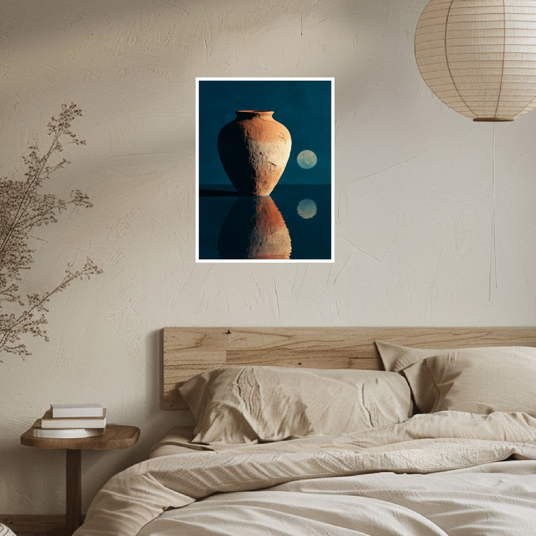 Terrakotta Vase Spiegelung Poster Japandi – mattes Kunstdruck-Papier – Ansicht 4