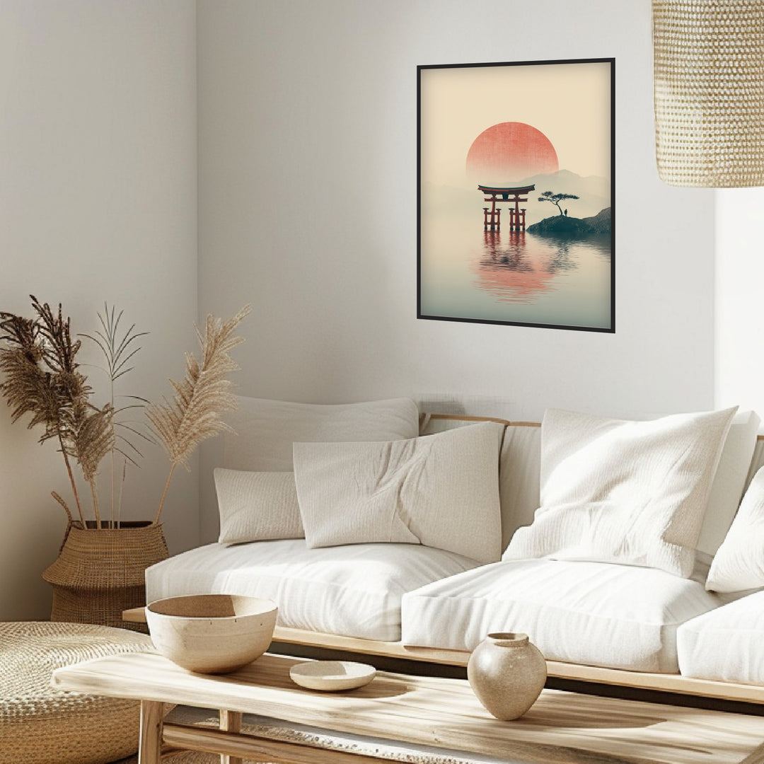 Torii im Wasser Poster Japandi – mattes Kunstdruck-Papier – Ansicht 4