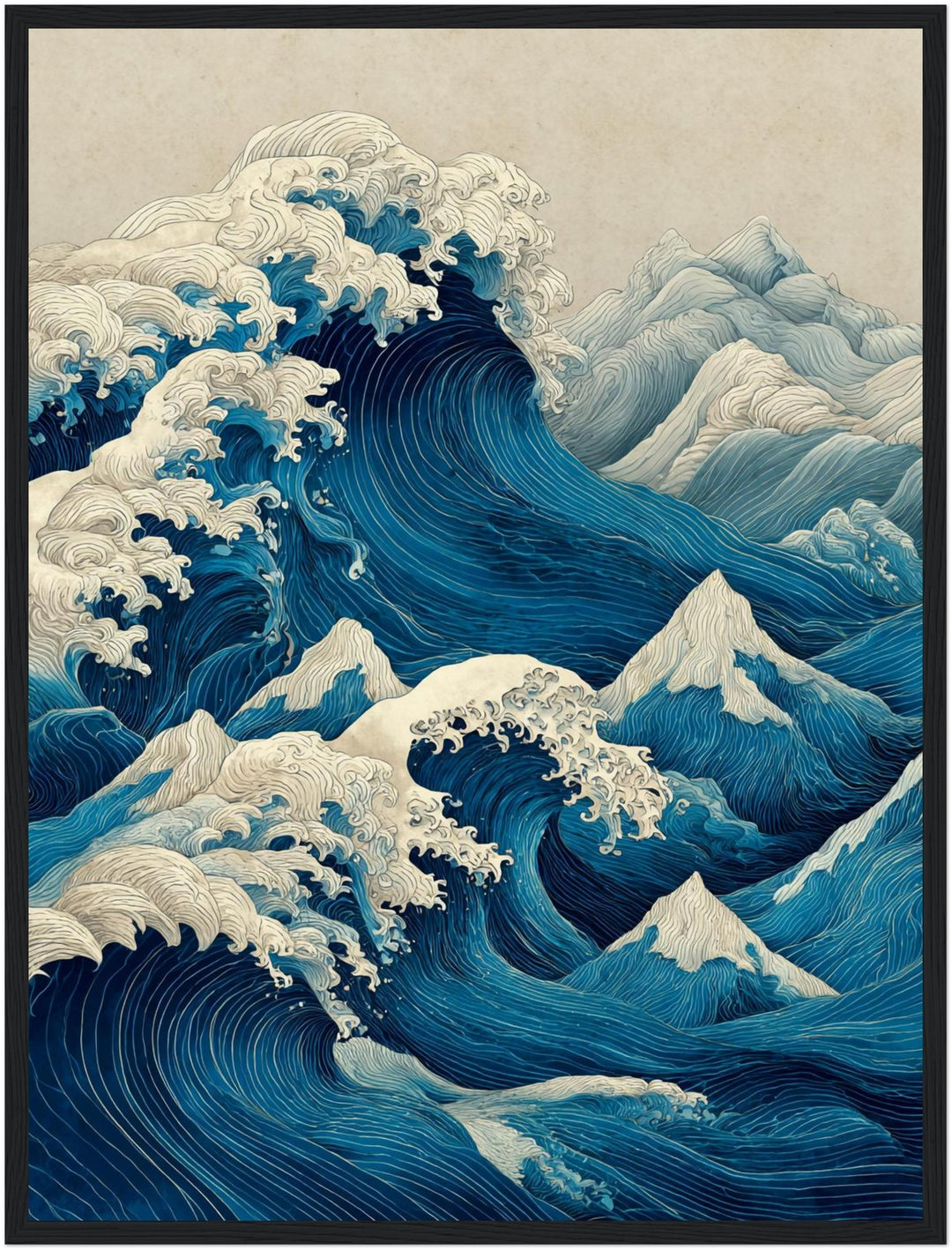 Tosende Meereswellen Poster Japandi – mattes Kunstdruck-Papier – Ansicht 3