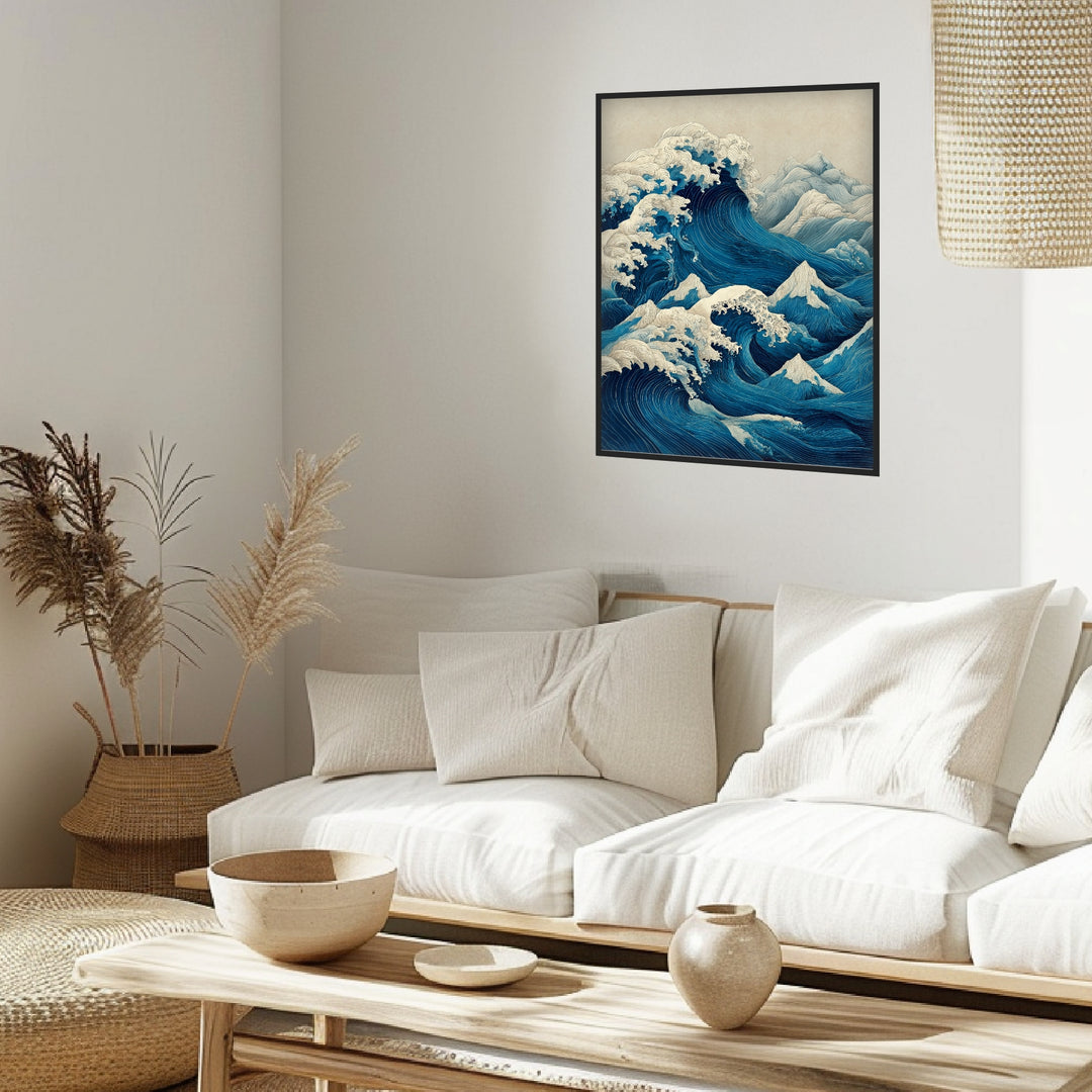 Tosende Meereswellen Poster Japandi – mattes Kunstdruck-Papier – Ansicht 6