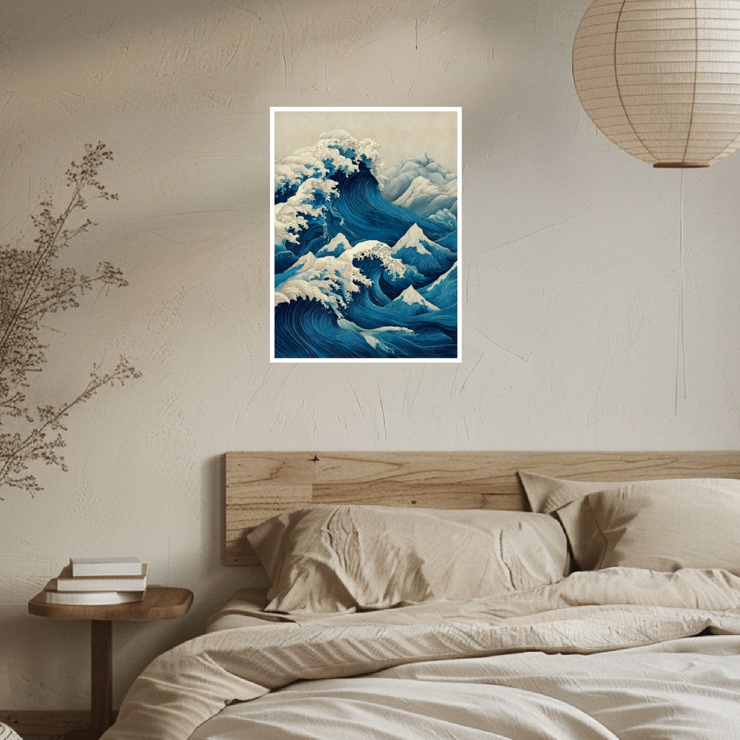 Tosende Meereswellen Poster Japandi – mattes Kunstdruck-Papier – Ansicht 5