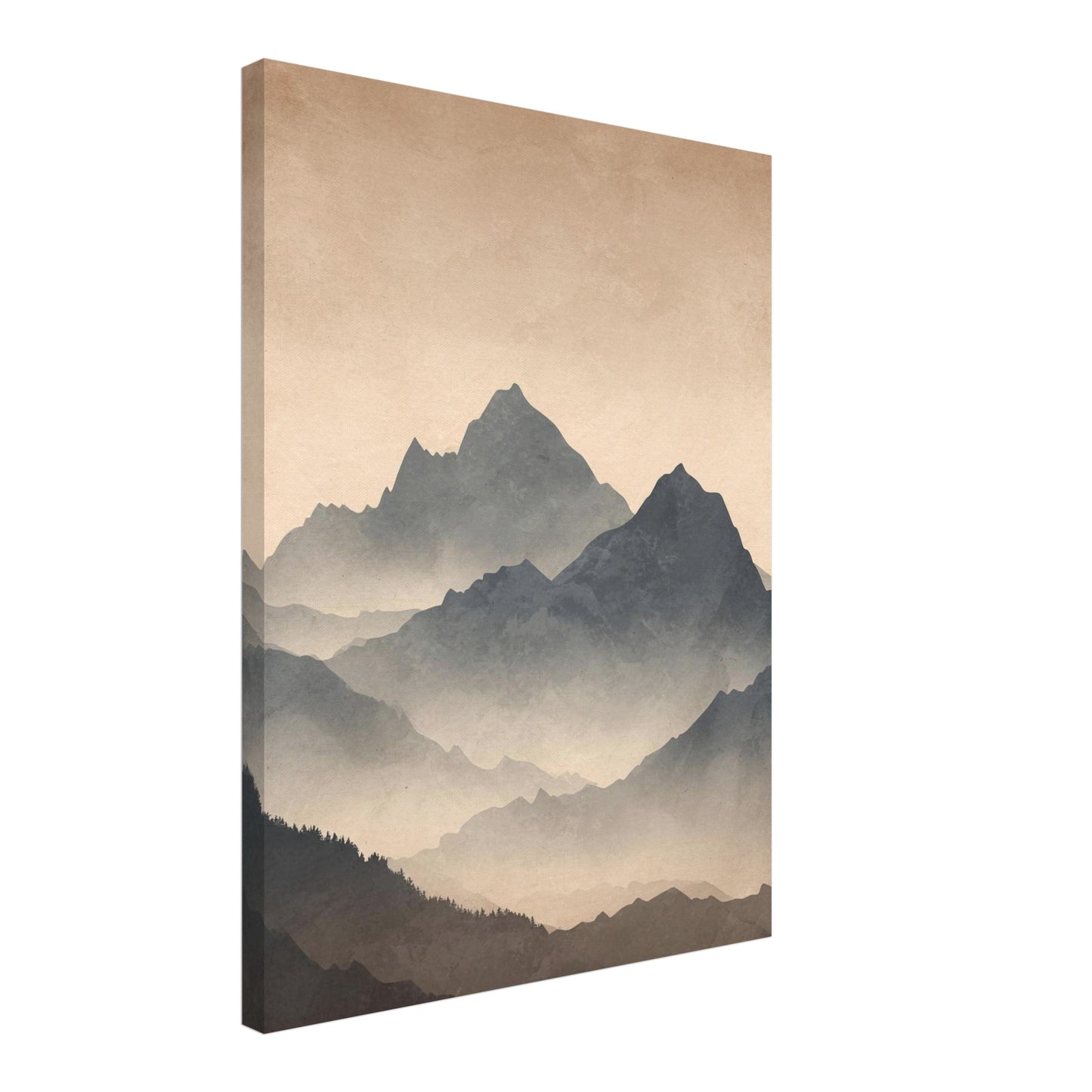 Vernebelte Bergsilhouette Leinwandbild
