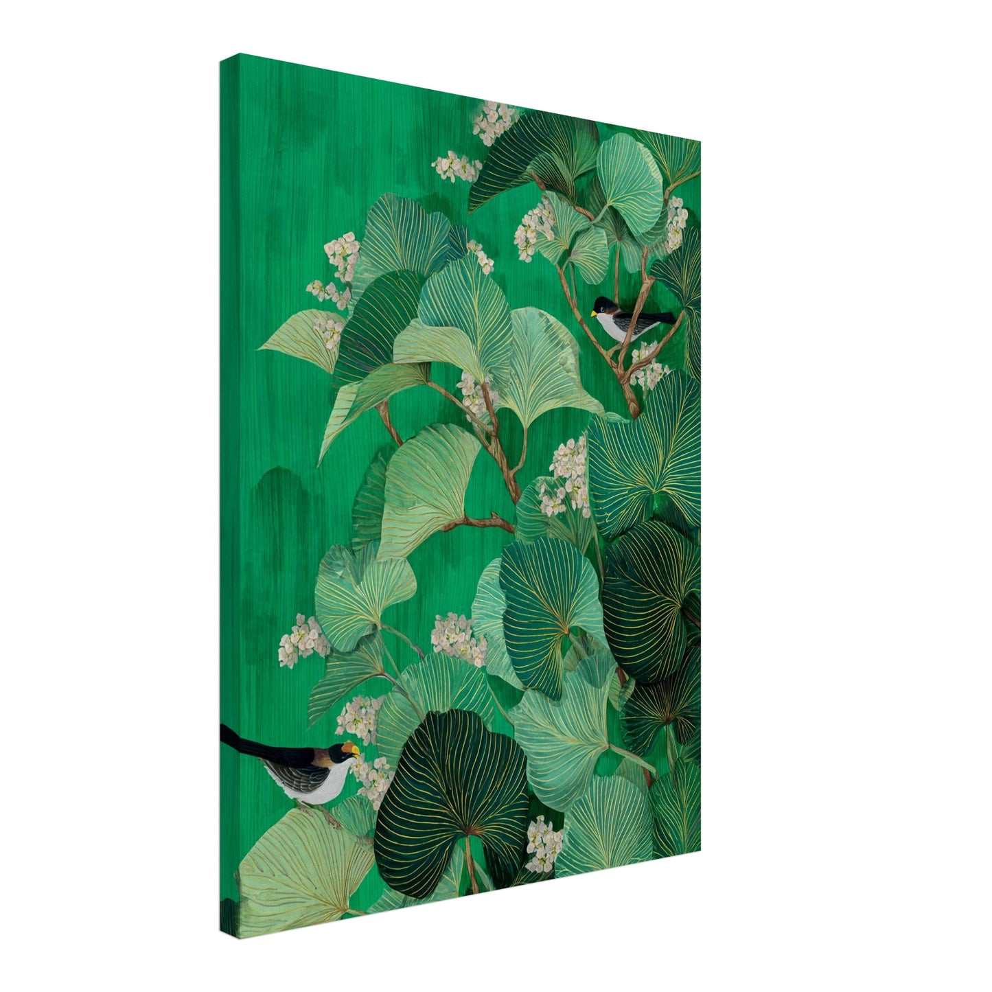 Vögel zwischen Blättern Leinwandbild