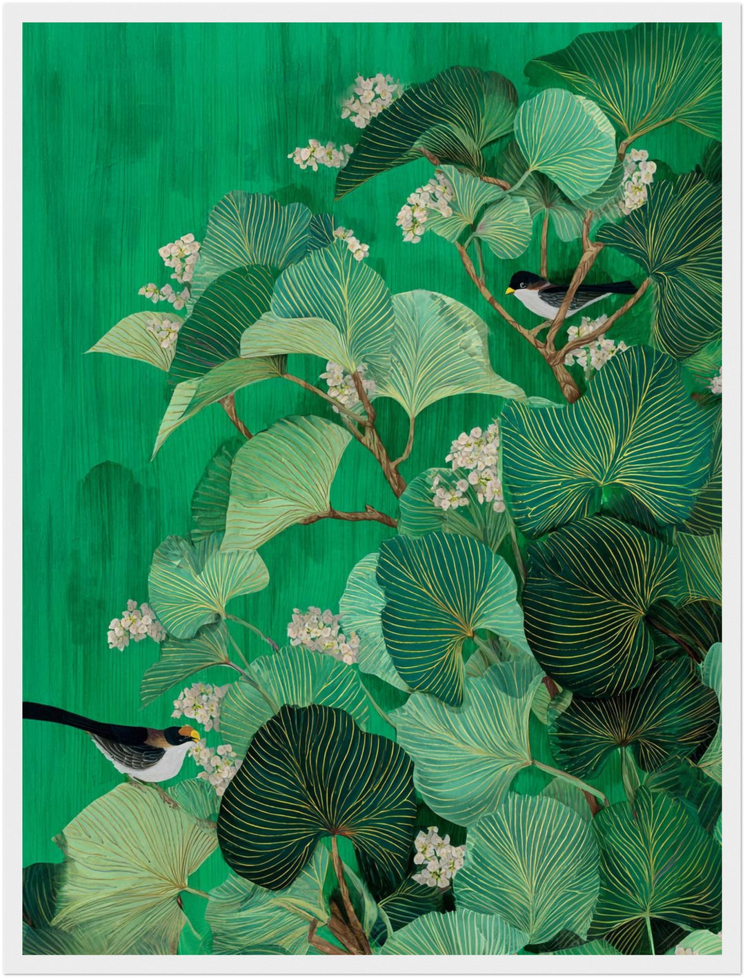 Vögel zwischen Blättern Poster Japandi – mattes Kunstdruck-Papier – Ansicht 6