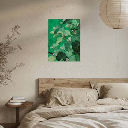 Vögel zwischen Blättern Leinwandbild